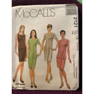 McCalls 2121 top skirt sewing pattern sz 14 16 18